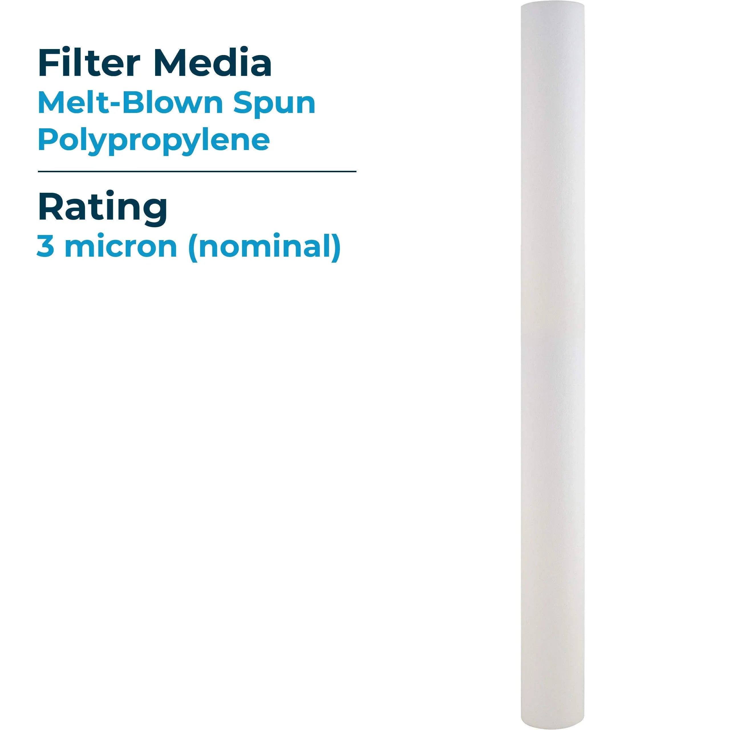 SpiroPure --30 30x2.5 3 Micron Spun Melt-Blown Polypropylene Sediment Water Filter Cartridge (Case of 20)