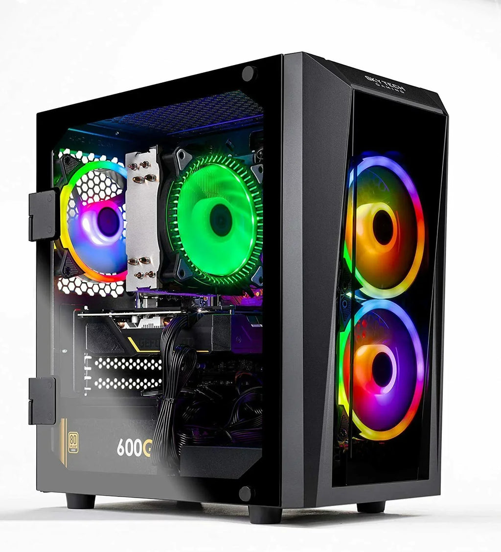 Skytech Blaze  Gaming  Desktop – Intel Core i3 10105F 3.7 GHz,  1650, 500GB , 16G  3200, 600W Gold ,  Wi-Fi, Windows 10 Home 64-bit