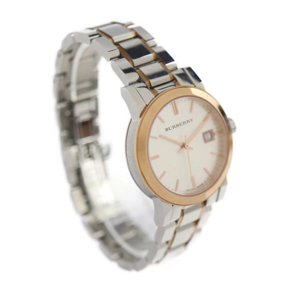 Pre-Owned  Burberry   watch  stainless steel silver rose gold quartz (Good)