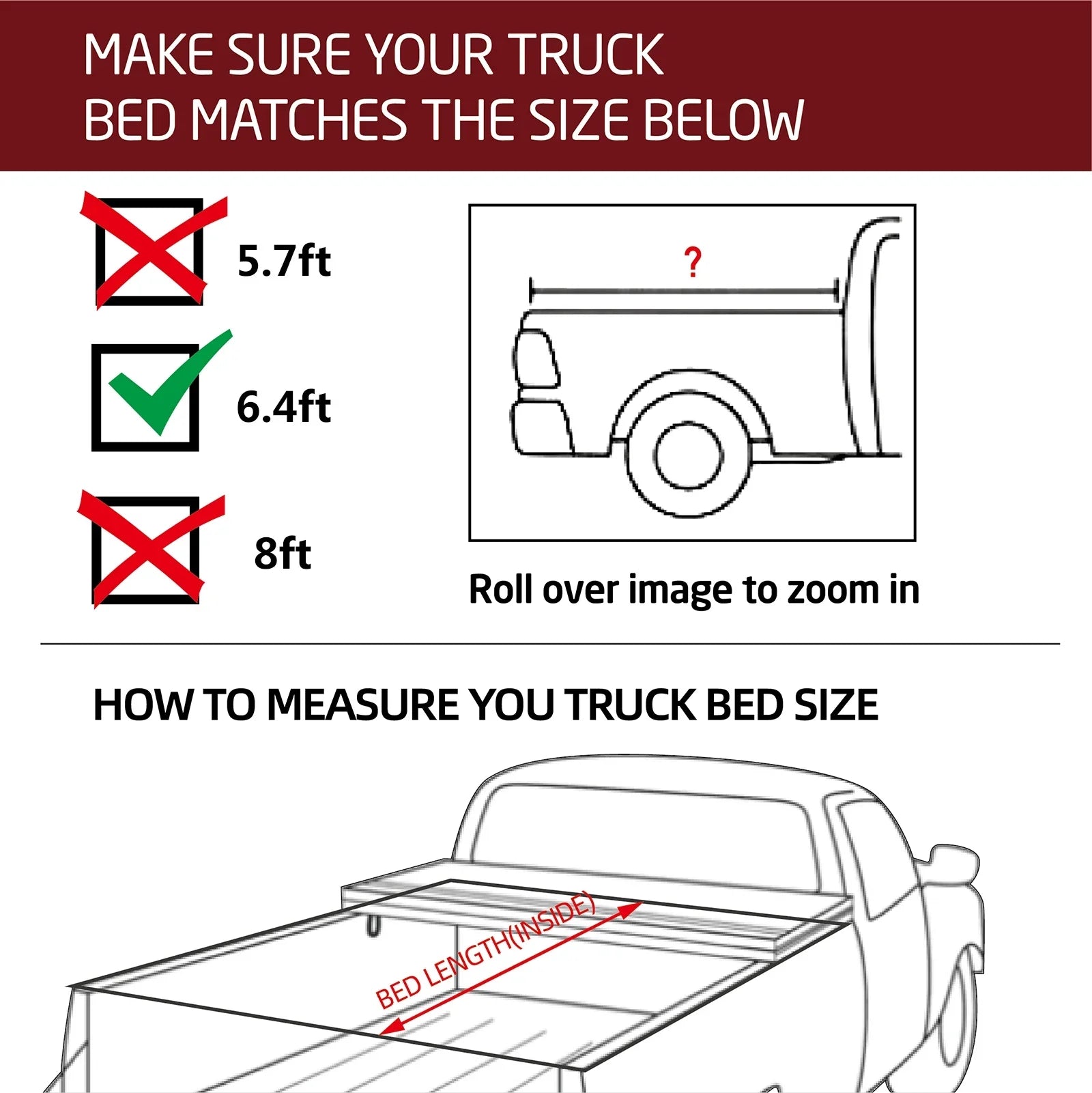 Kikito Professional  Hard Tri-Fold Truck Bed Tonneau Cover for 2003-2024 Ram 1500 2500 3500 6.4ft (74.6in) Bed Without | Rambox & Deckrail System |