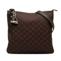 Pre-Owned Authenticated Gucci  Jolicoeur Crossbody Nylon Fabric Brown Crossbody Bag Unisex (Good)