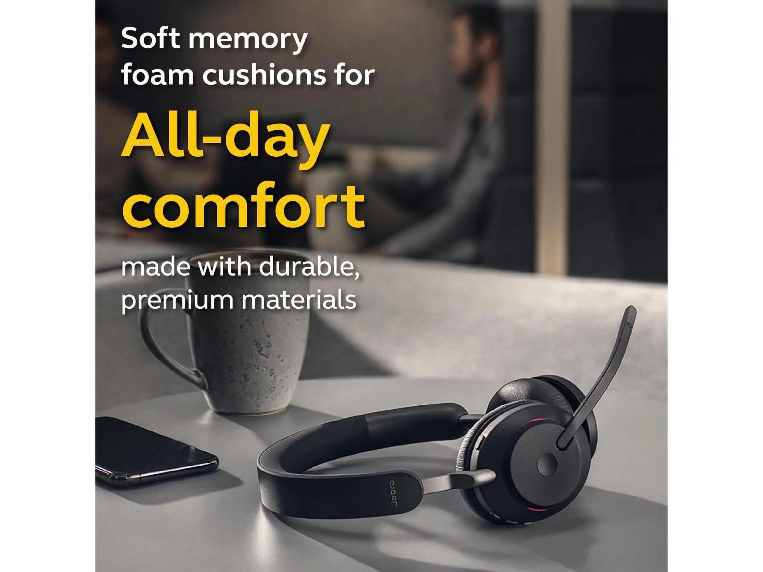 Jabra Evolve2 65 -  Stereo with Charging Stand - Black Wireless Headset / Music Headphones
