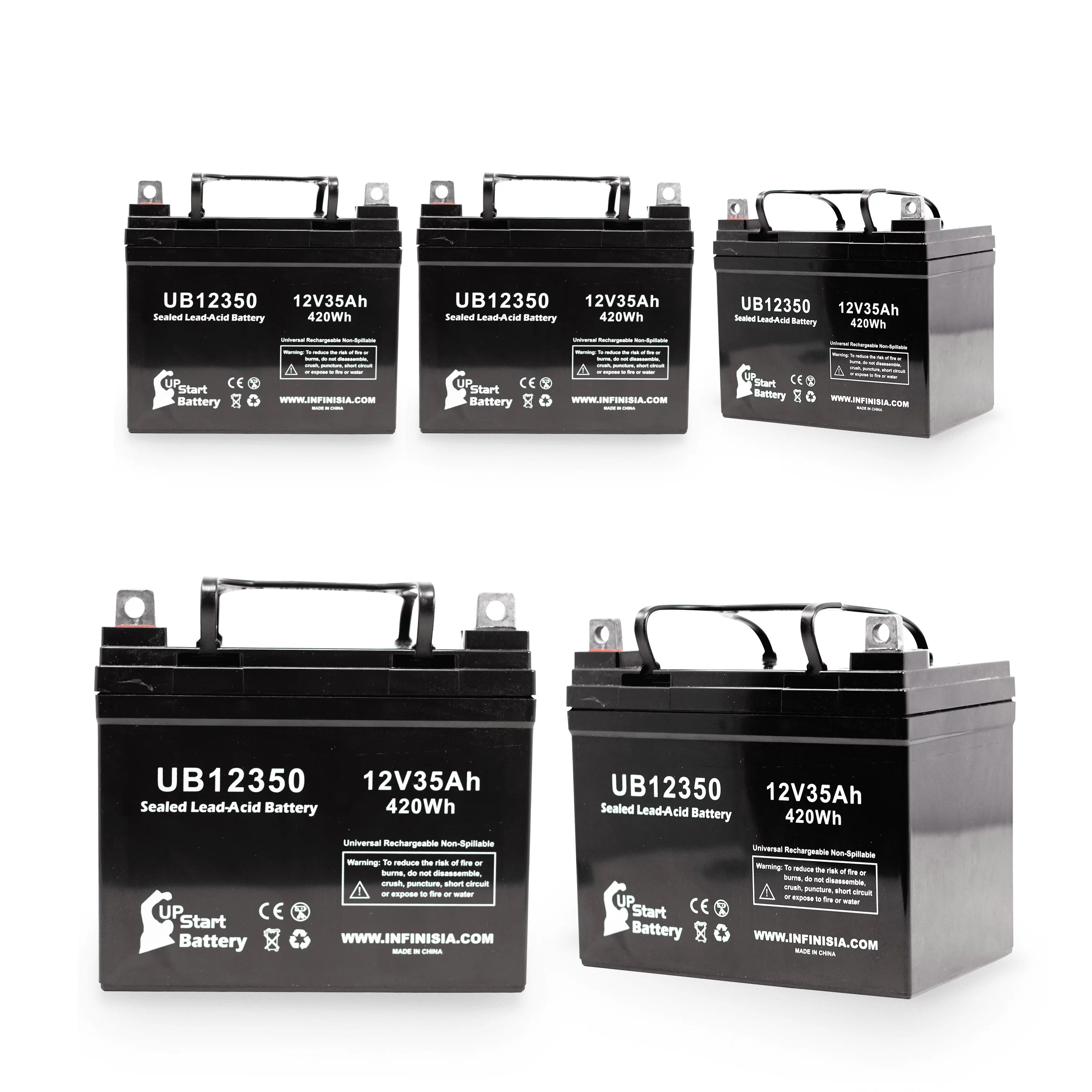 5x Pack - Compatible Topaz 850 Battery - Replacement  Universal Sealed Lead Acid Battery (12V, 35Ah, 35000mAh,  Terminal, , )