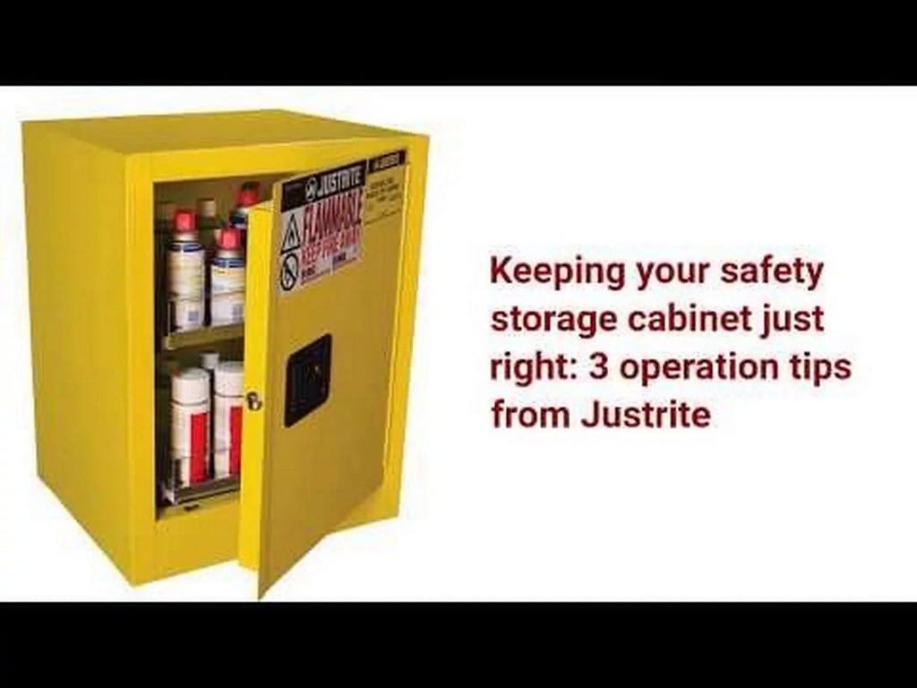 Justrite Yellow Countertop & Compact Cabinets, Manual-Closing Cabinet, 4 Gallon - 1  (400-890400)