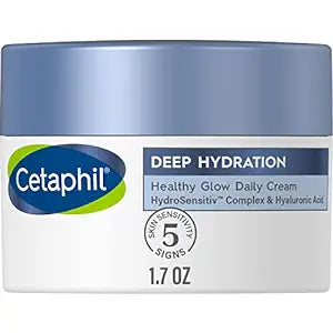 Cetaphil Deep Hydration Healthy Glow Daily Face Cream, 1.7 oz, 48 Hour Dry Skin Face Moisturizer for Sensitive Skin, With Hyaluronic Acid, Vitamin  & Vitamin