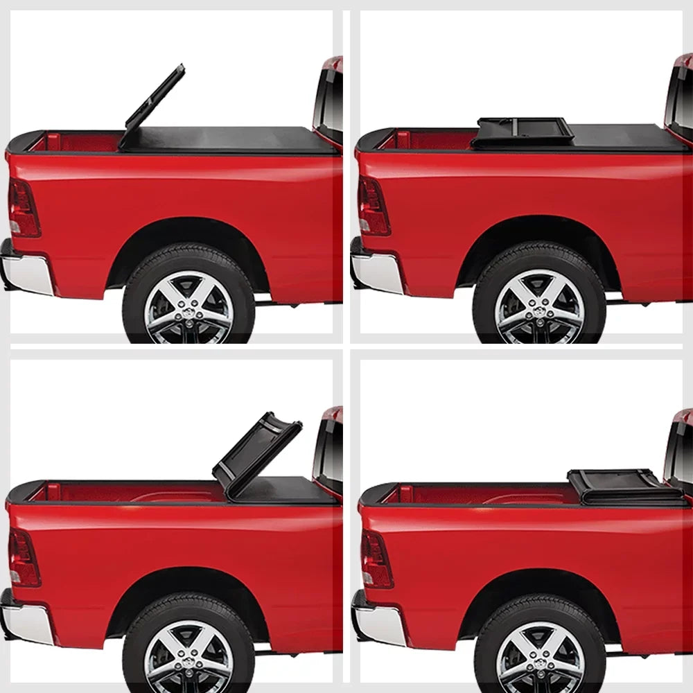 Short Bed Tonneau Cover 6.5Ft Soft Tri-Fold Fleetside for 02-09 Ram 1500/2500 Fits select: 2006-2008   1500, 2003-2009   2500