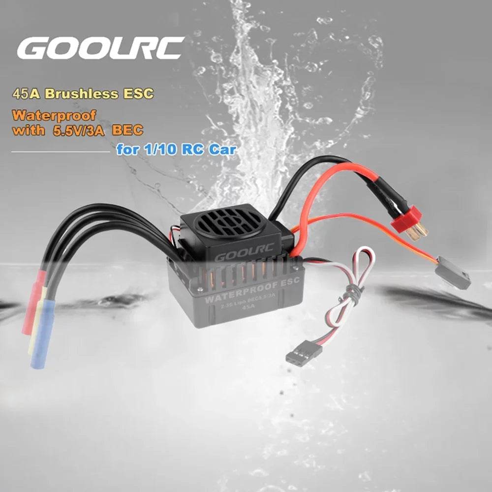 GoolRC  Accessory,Motor 45a  4370kv Motor With 45a Motor And 45a Set 110 1/10 Remote Car 45a Esc Combo Set Car MotorCar 45a 110waterproof MotorCombo  Waterproof Rookin 1/10