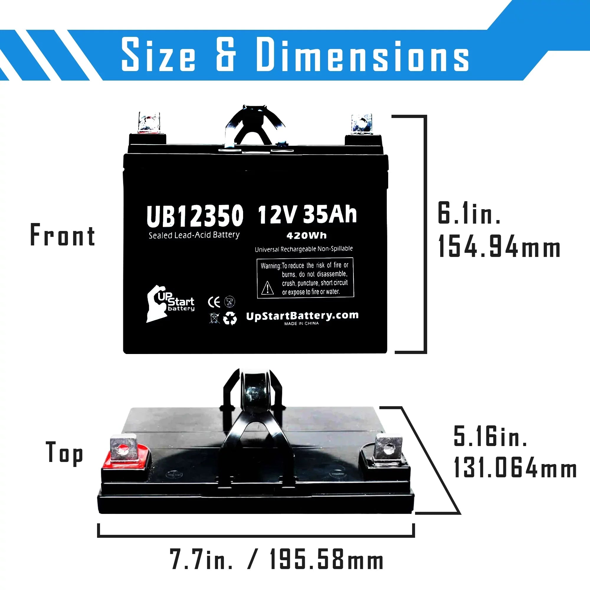 5x Pack - Compatible Topaz 850 Battery - Replacement  Universal Sealed Lead Acid Battery (12V, 35Ah, 35000mAh,  Terminal, , )