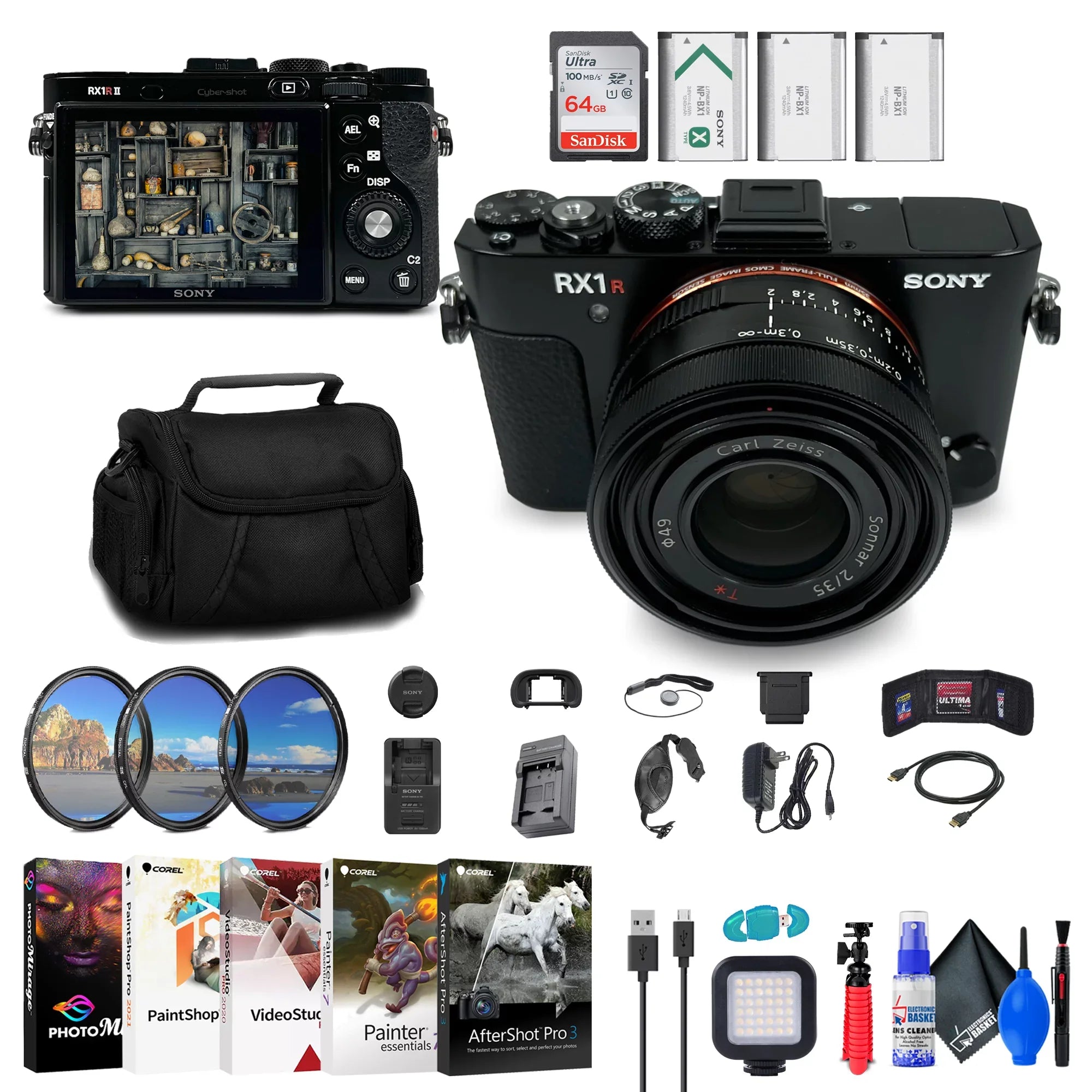 Sony Cyber-shot -  Digital Camera + Filter Kit + 64GB Card + More