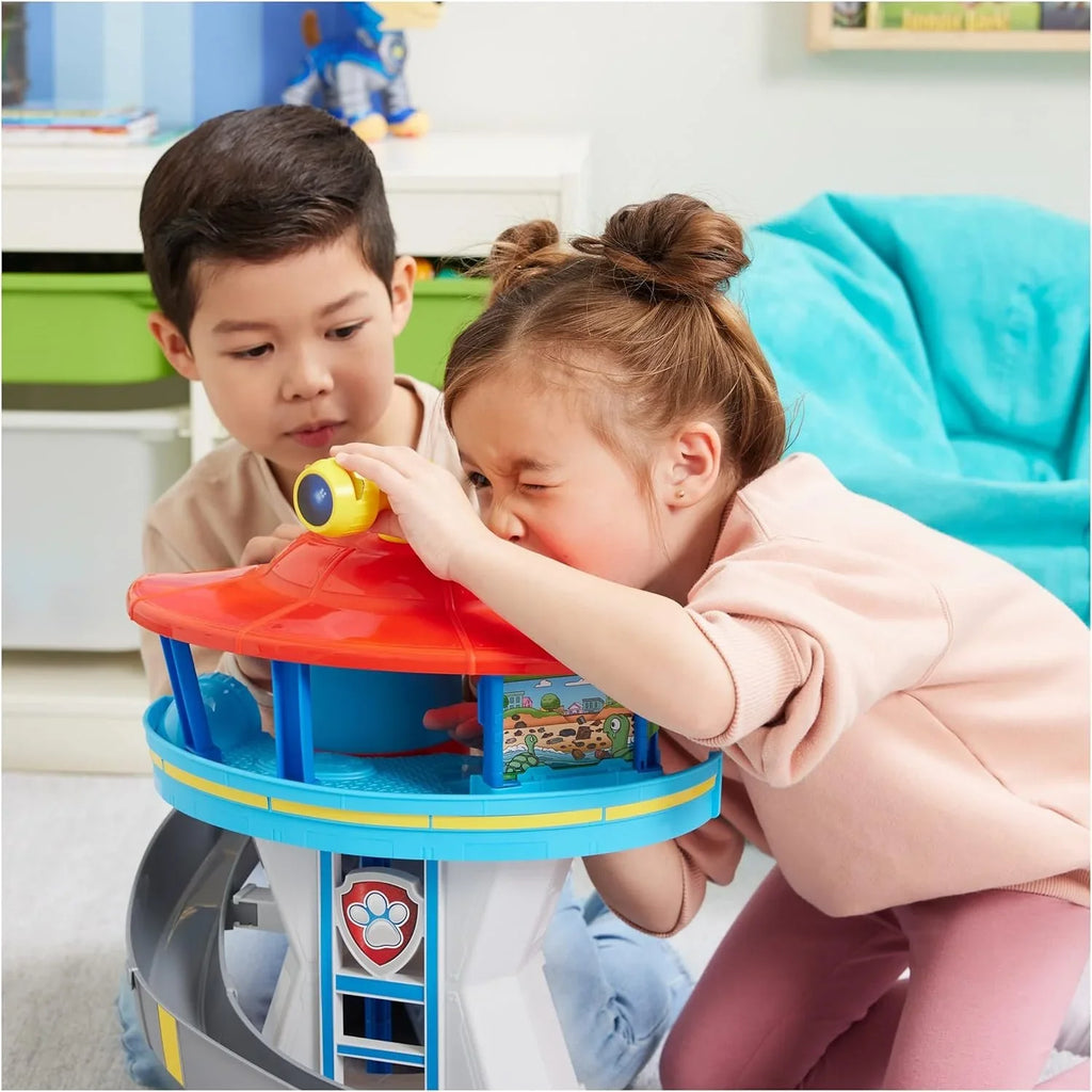Paw Patrol Lookout Tower Playset with Toy Car Launcher, 2 Chase Action Figures, Chases Police Cruiser and Accessories, Kids Toys for Ages 3 and up