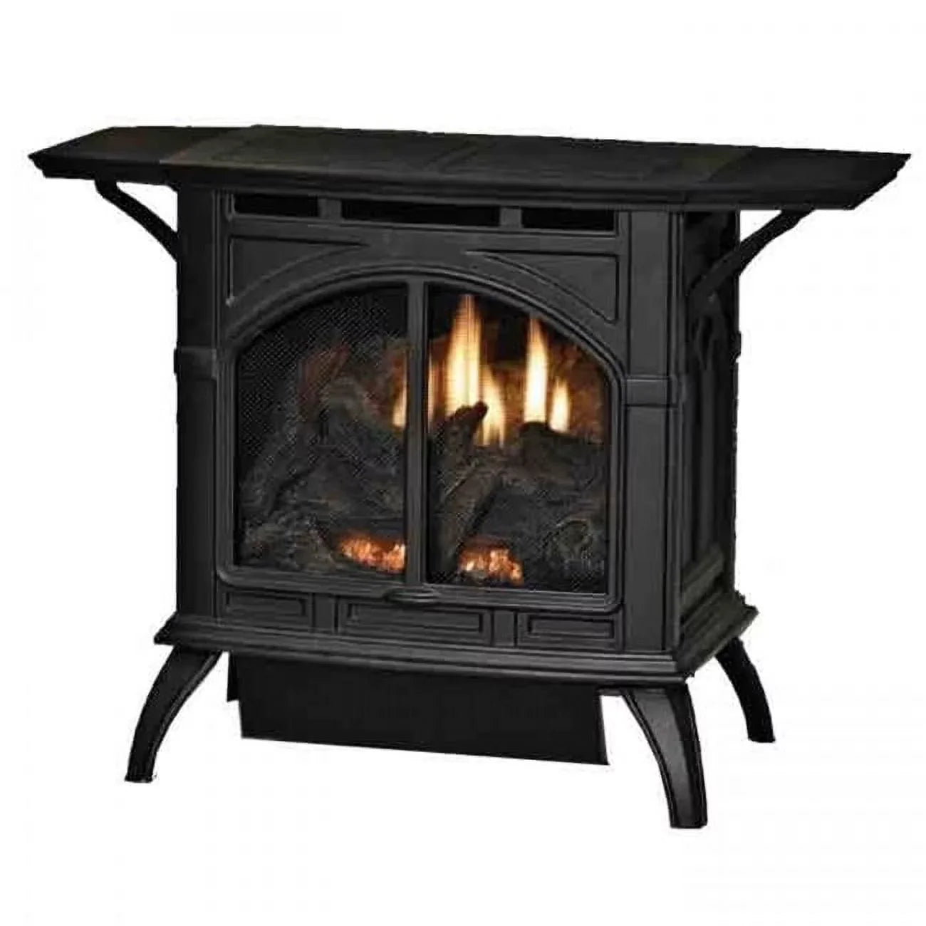 30000  Natual Gas Intermittent Pilot Contour Burner Log Set, Matte Black
