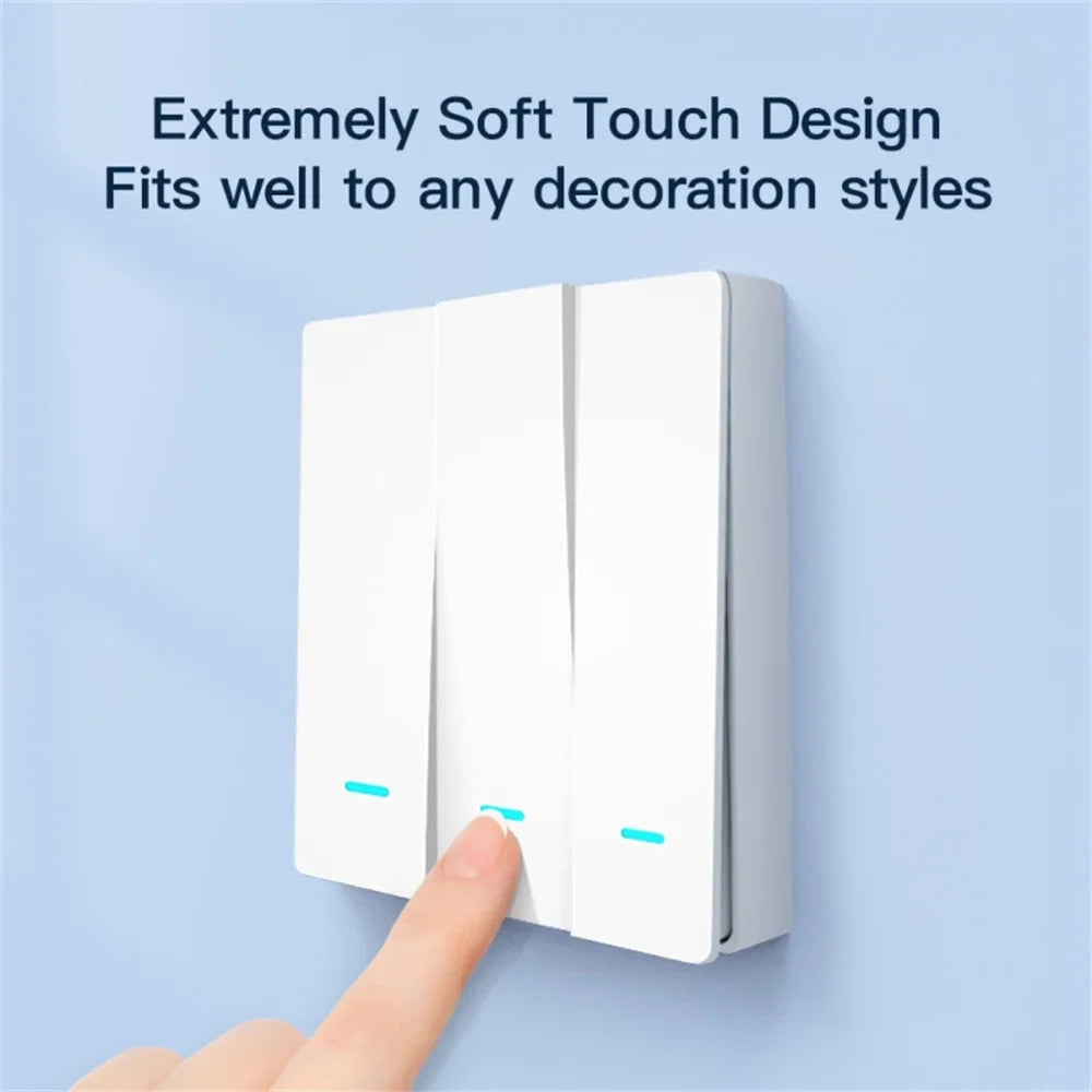 Tuya ZigBee Smart Light Switch with/without Neutral Wire No Capacitor Needed Smart Life 2/3 Way Works with Alexa Google 2mqtt