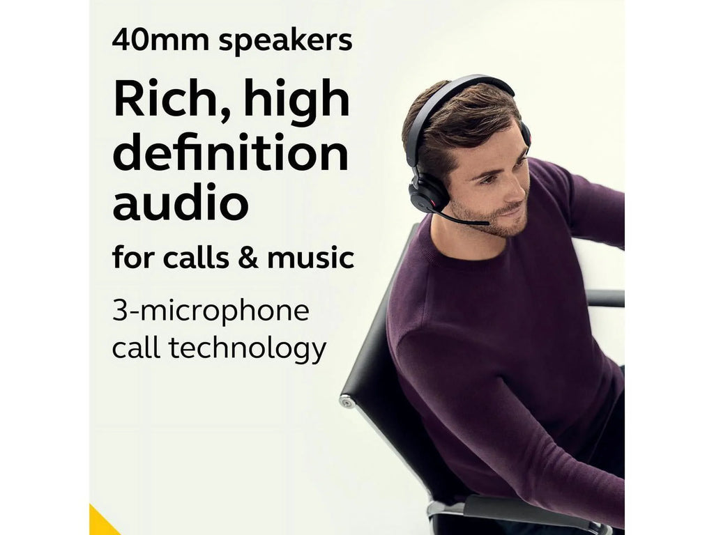 Jabra Evolve2 65 -  Stereo with Charging Stand - Black Wireless Headset / Music Headphones