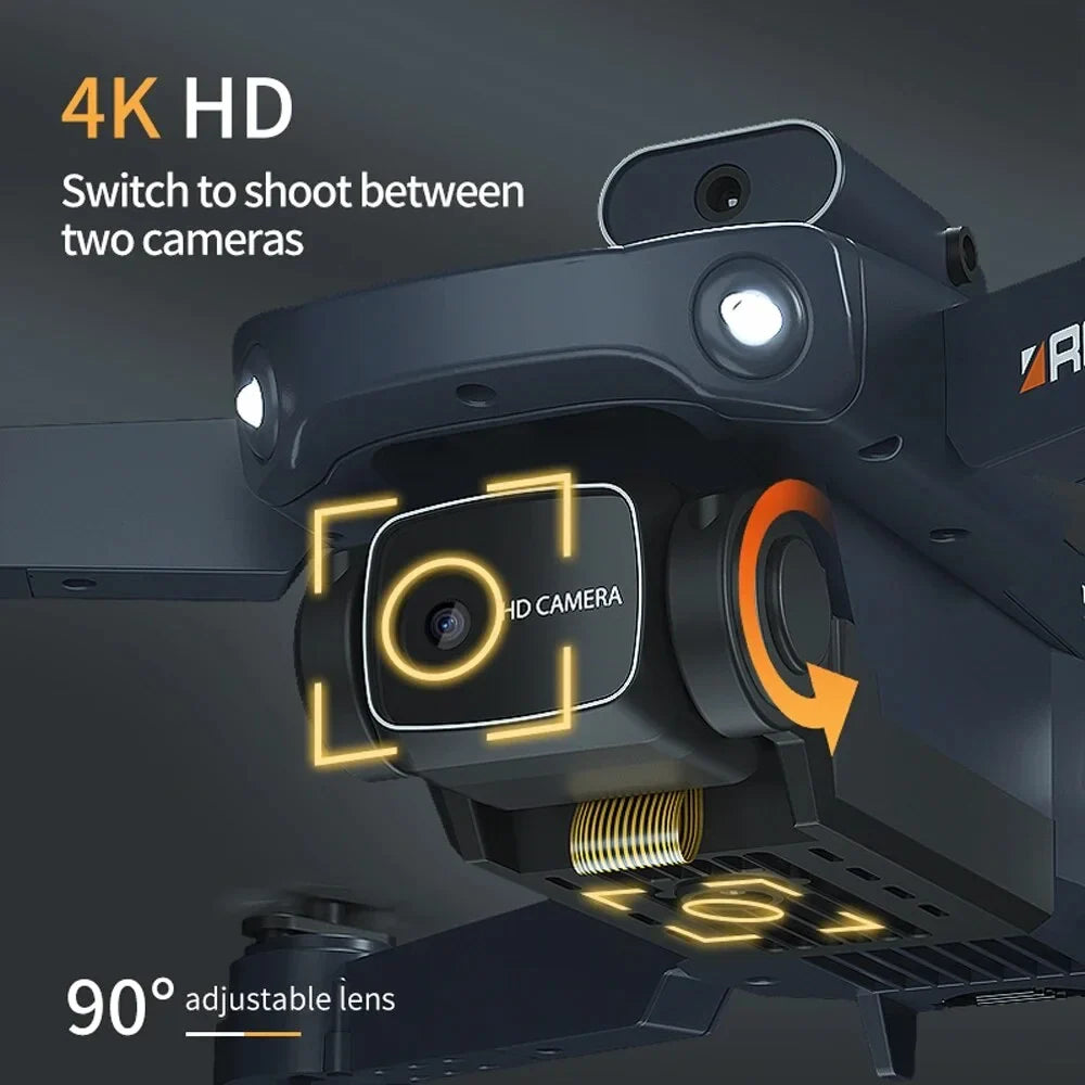 3PC Battery  Drone 4K Professional Dual Camera 6CH Foldable Drone Obstacle Avoidance  Quadcopter Helicopter Toys for Kids Boys