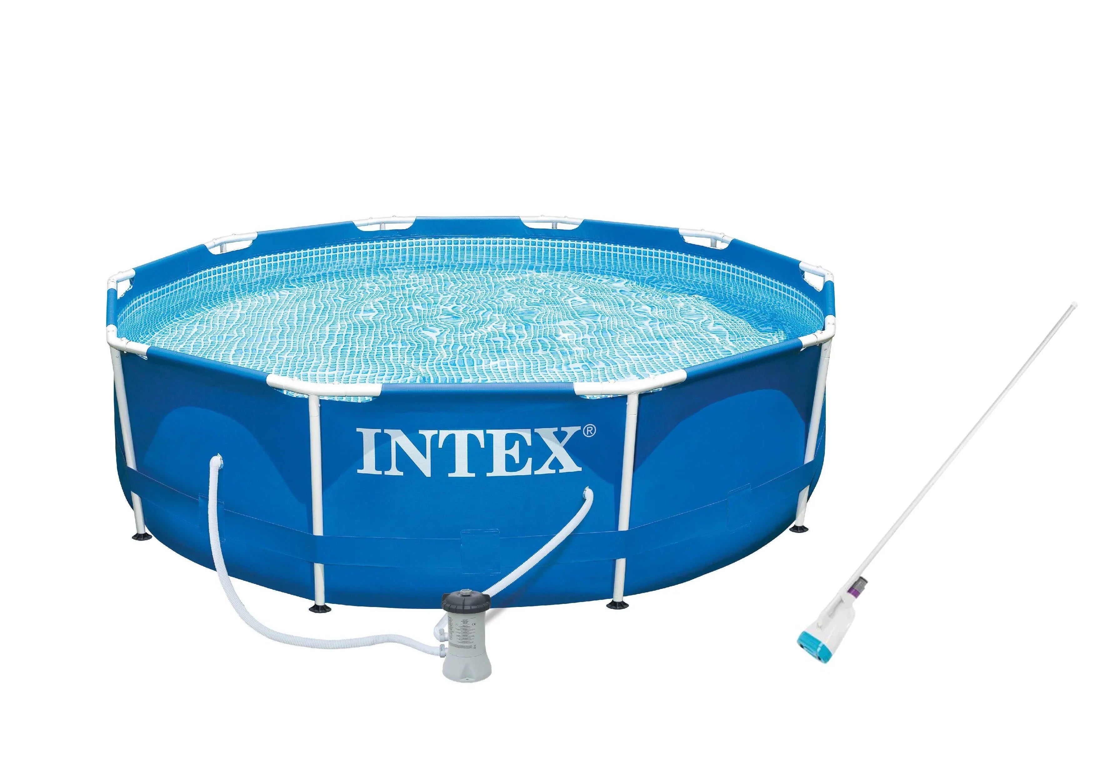 Intex 10ft x 30in Metal Frame Swimming Pool with Filter Pump Kokido - Vacuum