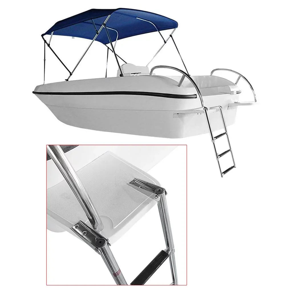 Portable Telescoping Ladder Swim Pontoon Boat Marine Yacht/Swimming Pool - Stainless Steel