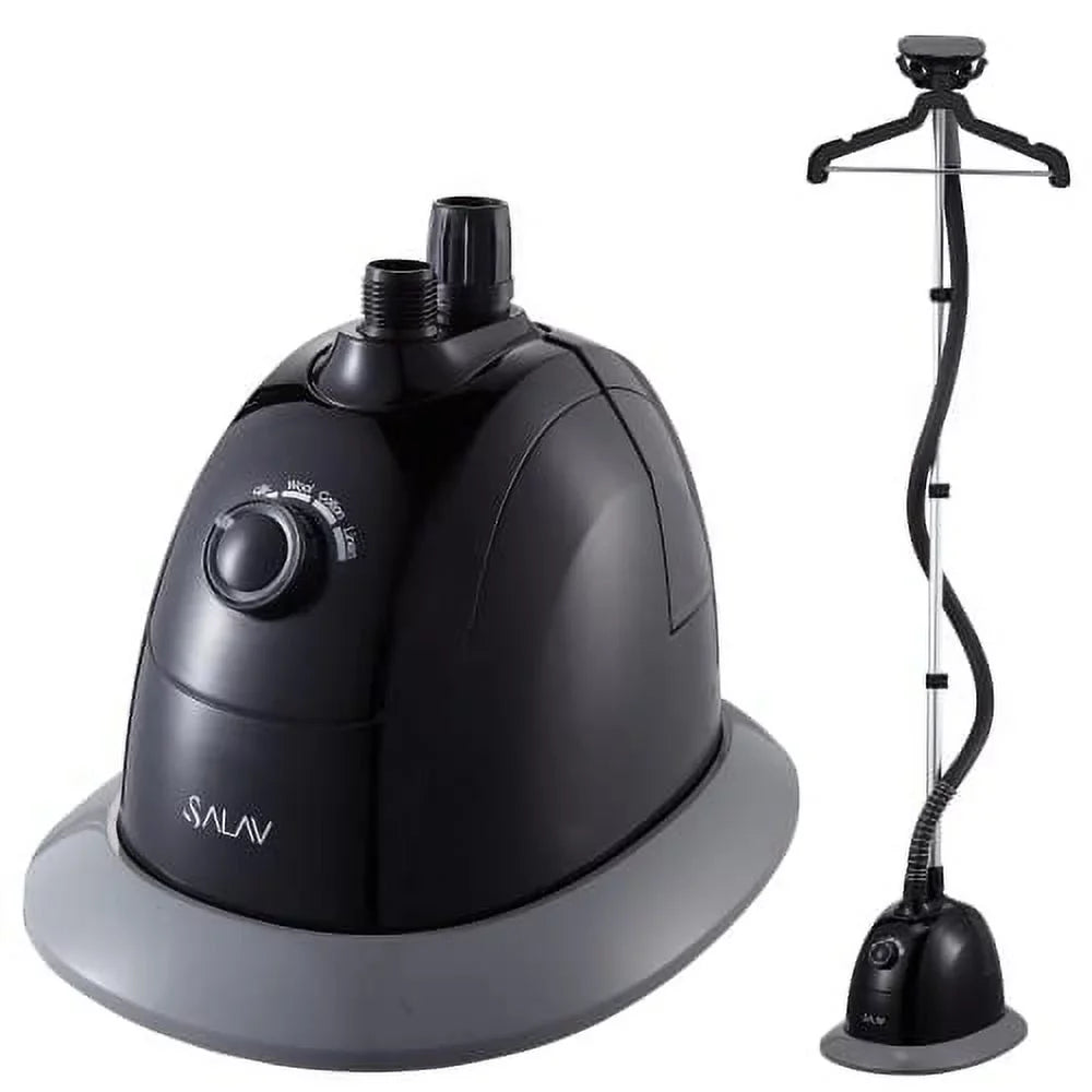 '- 1500W Standing Full-Size Garment Steamer with 360 Swivel Multi-Hook Hanger and 4 Steam Settings, Black