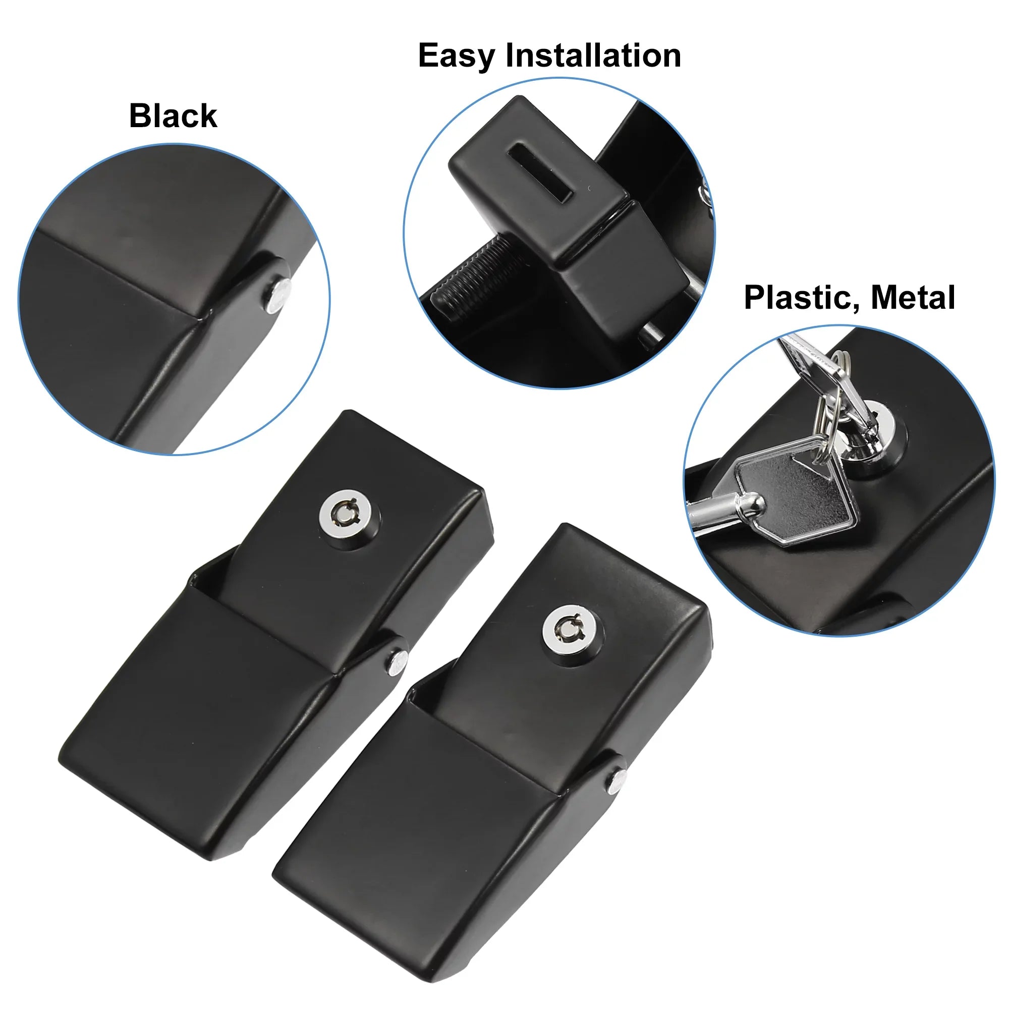 Unique Bargains 1 Pair Front Hood Latches Hood Catch Locking Fit for Jeep Wrangler   2007-2021 Black