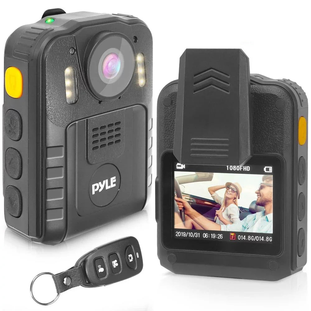 Pyle  Compact 1296p  Wireless Night Vision Police Body Camera