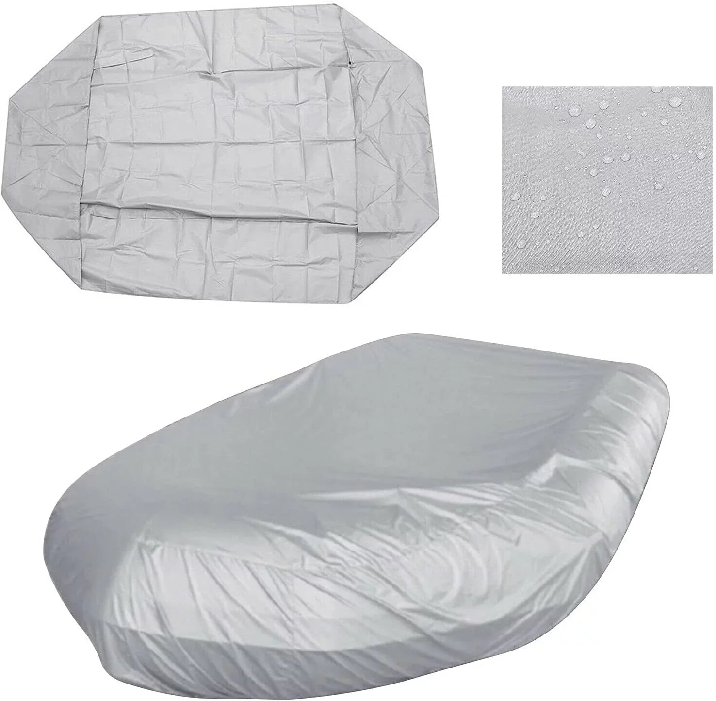 Durable Waterproof Dustproof Boat Cover Inflatable Boat Dinghy Cover Silver Grey
