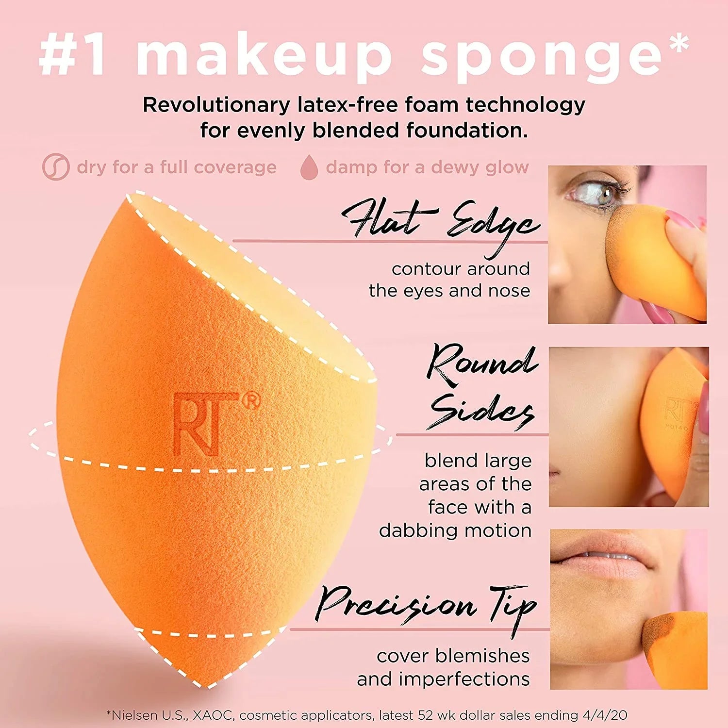 Real Techniques Miracle Complexion Sponge 1 ea (Pack of 4)