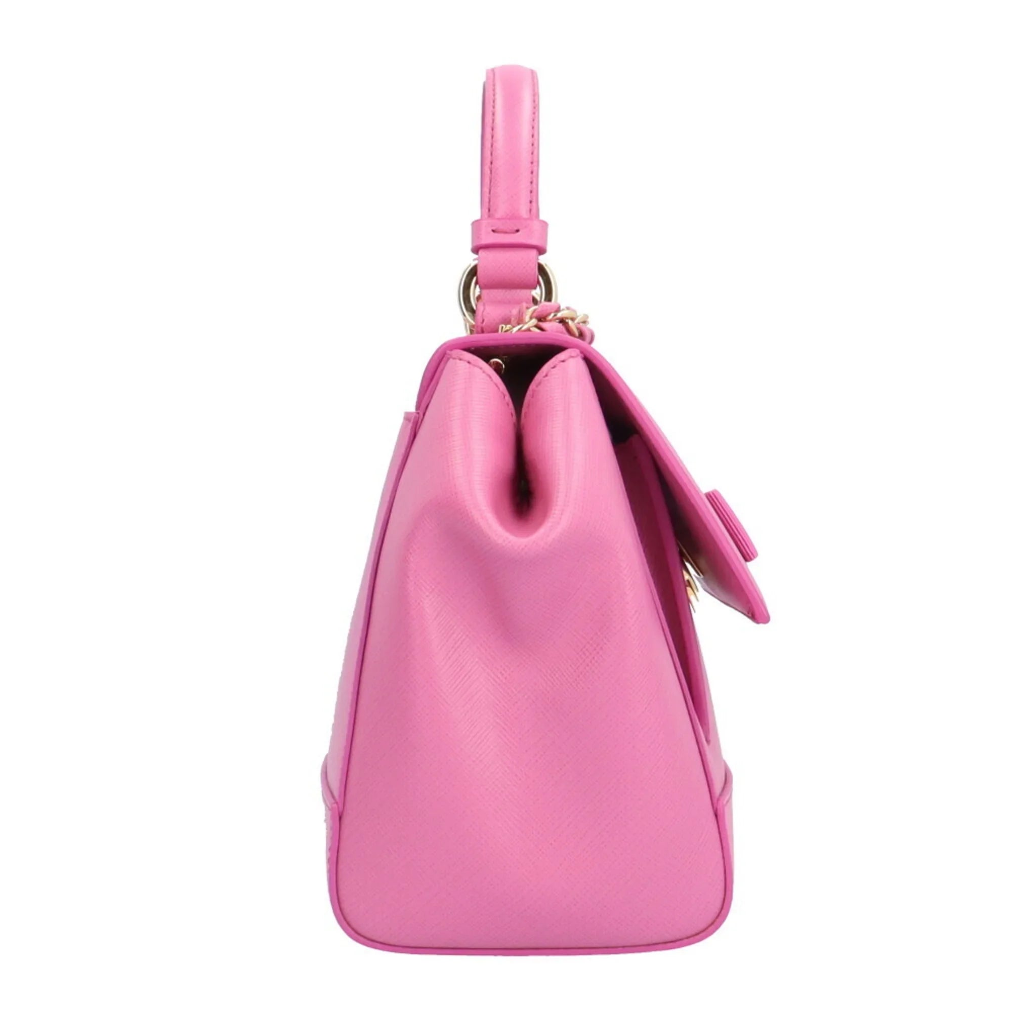 Pre-Owned Salvatore Ferragamo Vara Ribbon Shoulder Bag Leather -21  Pink Ladies 2way  (Good)