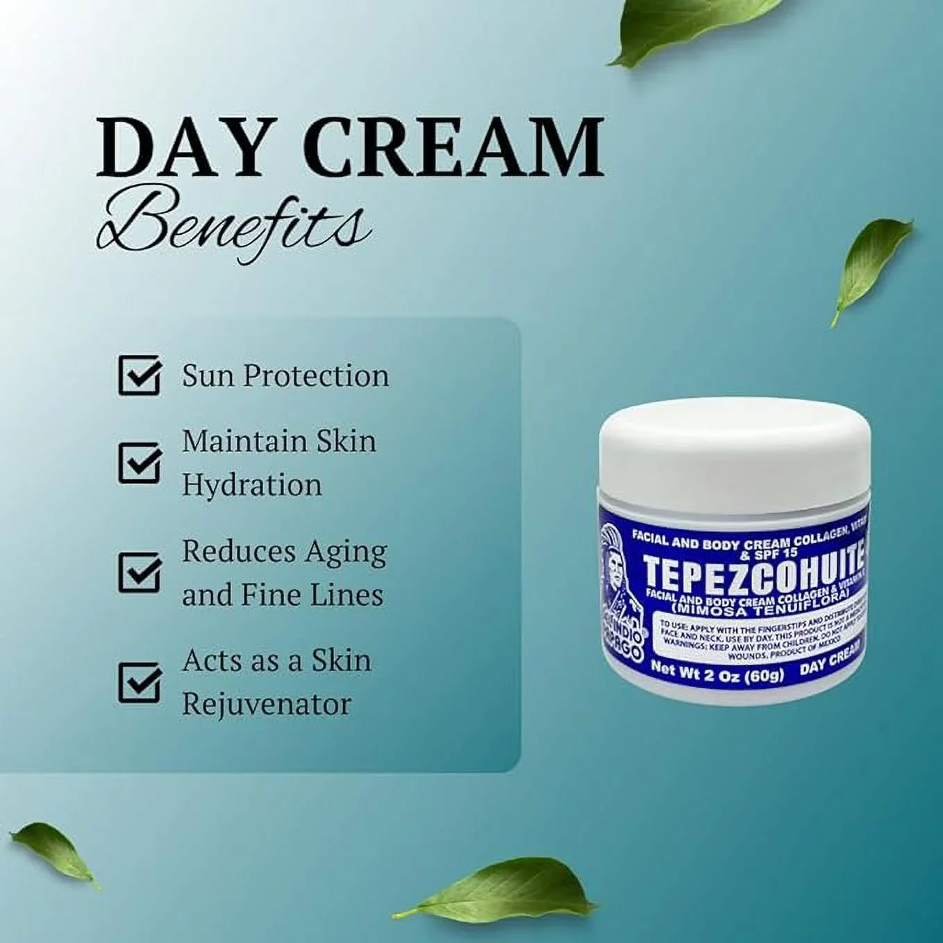 Del Indio Papago Tepezcohuite Day Cream (2oz) + Night Skin Cream (2 oz)   !! Tepezcohuite