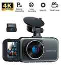 Toguard 4K Dash Cam Front and Rear Dual Dash Camera 3-inch   Car Camera with Parking Monitor, Loop Recording, -Sensor Function, Motion Detection, Built-in Battery