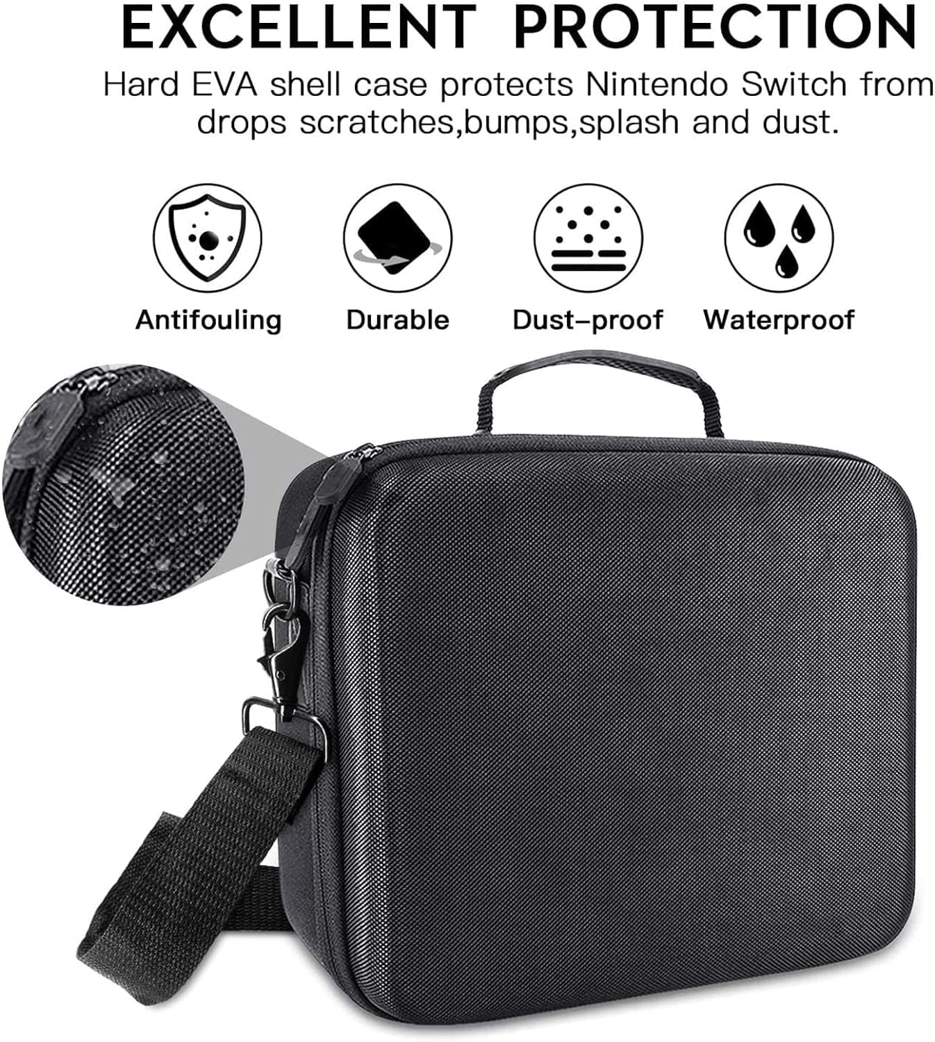 Carrying Case Compatible with Nintendo Switch / Switch  Model 2021, Portable Hard Shell Travel Bag for Switch Console & Accessories