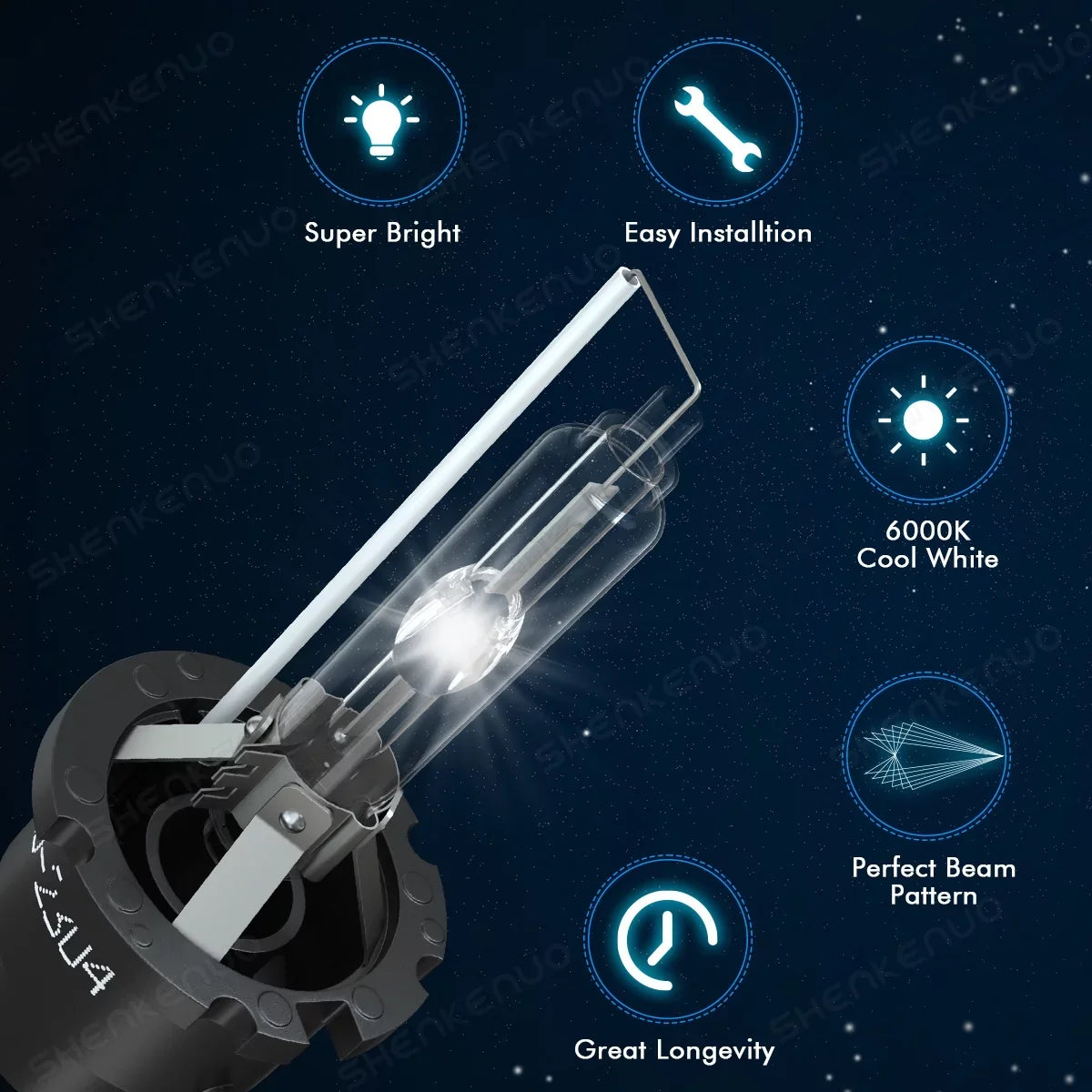2pcs  Xenon  Headlight Bulbs for Subaru Outback 2015-2017 Low Beam Headlamp 6000K White