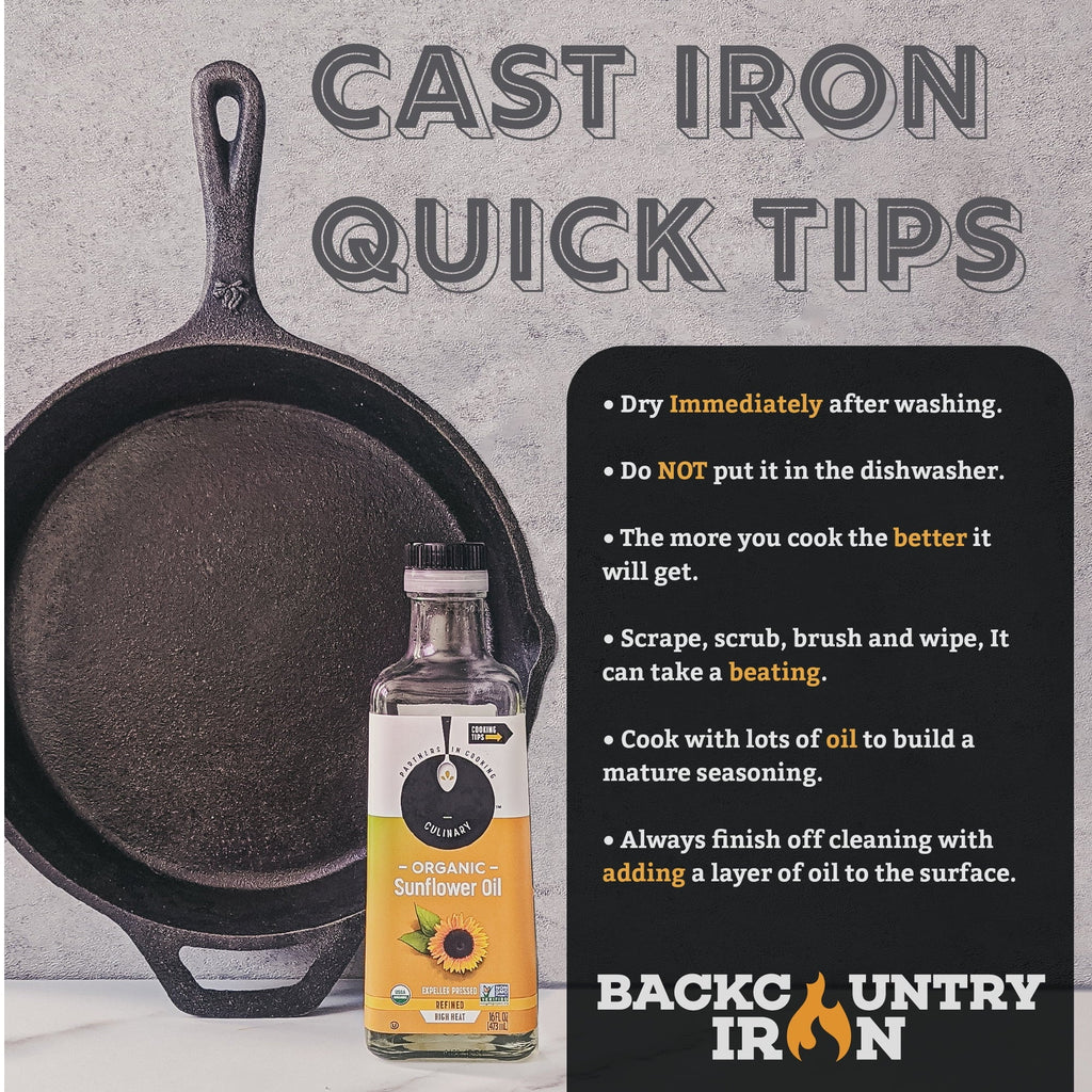 Backcountry Iron 8 Inch Square Grill Pan Medium Pre-Seasoned Cast Iron