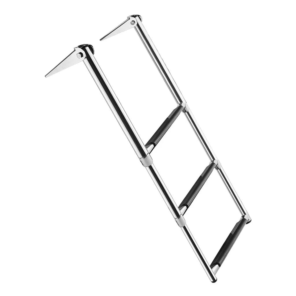Portable Telescoping Ladder Swim Pontoon Boat Marine Yacht/Swimming Pool - Stainless Steel