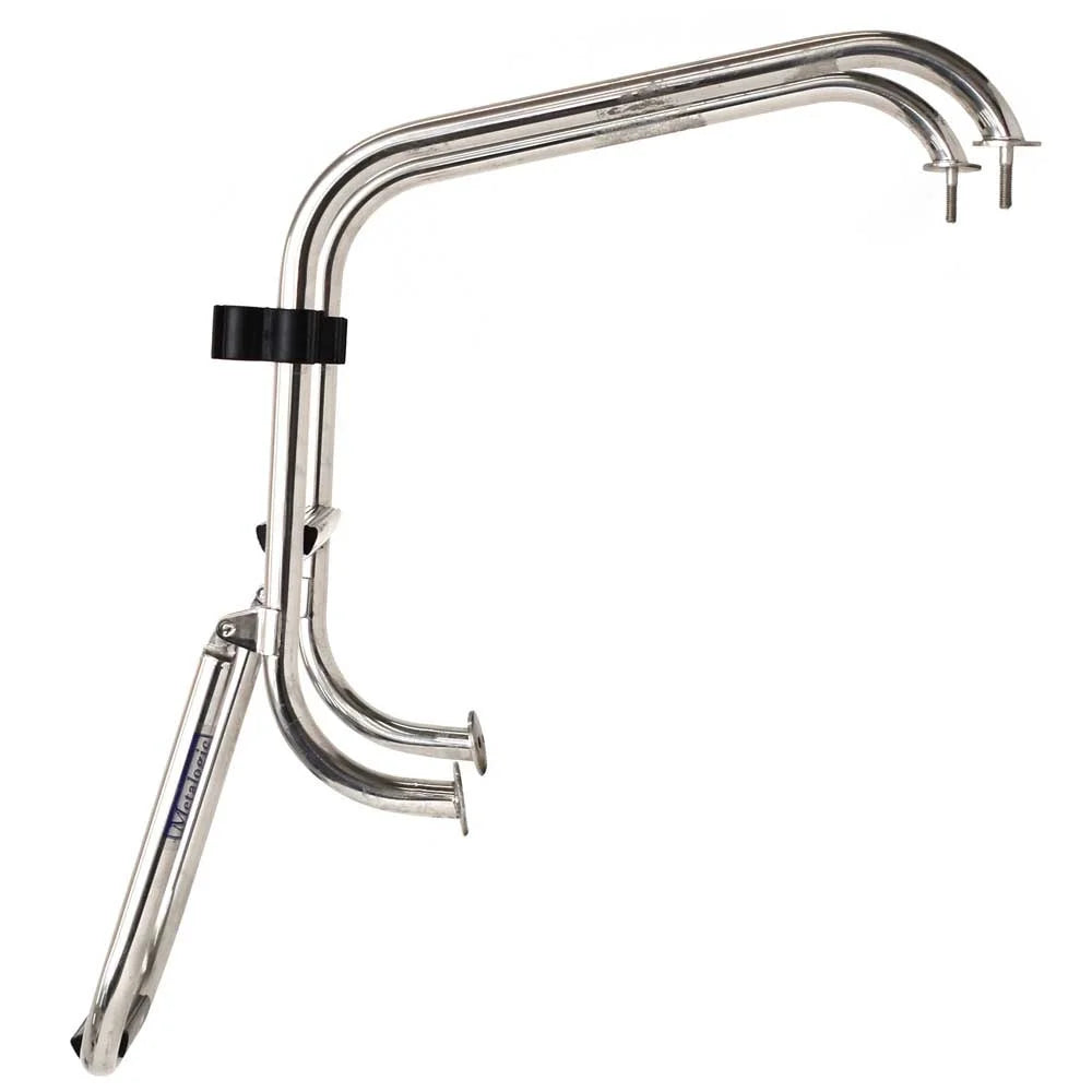 Basscat Boat Folding Boarding Ladder 49503 | 2-Step Polished Stainless Steel