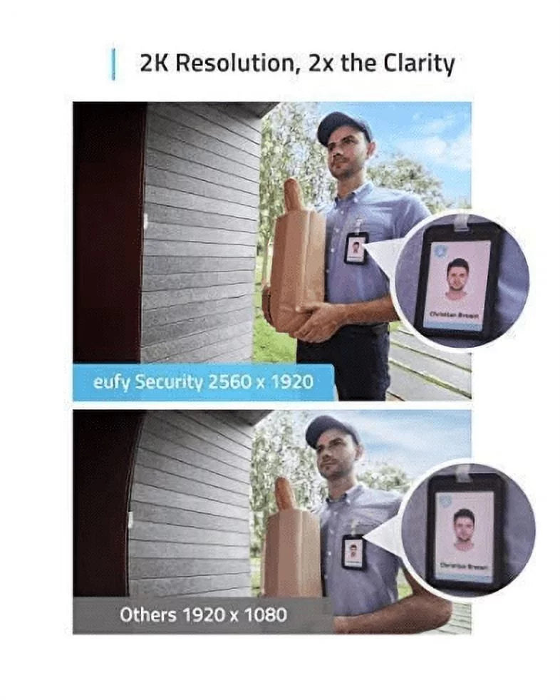 Open Box Eufy Security Wi-Fi Video Doorbell, 2K Resolution Wires Doorbell
