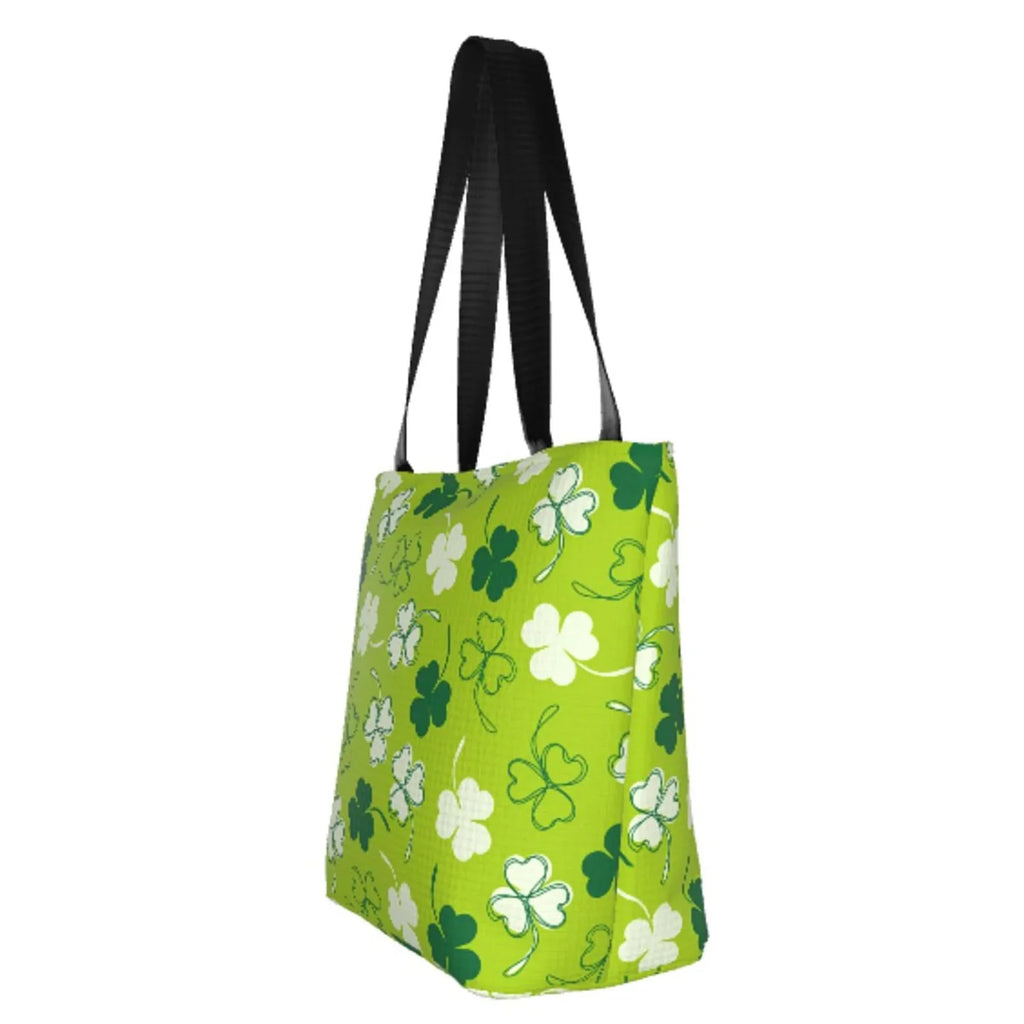 Easygdp St Patrick's Day7 Stylish Canvas Handbag Shoulder Tote Bag, Shopping Bag with Zip, Suitable for Buying Groceries, Office, Fitness