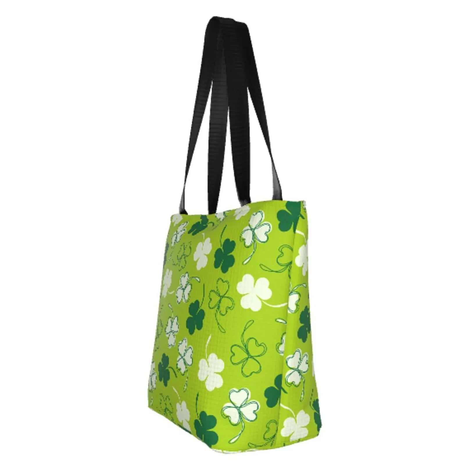 Easygdp St Patrick's Day7 Stylish Canvas Handbag Shoulder Tote Bag, Shopping Bag with Zip, Suitable for Buying Groceries, Office, Fitness