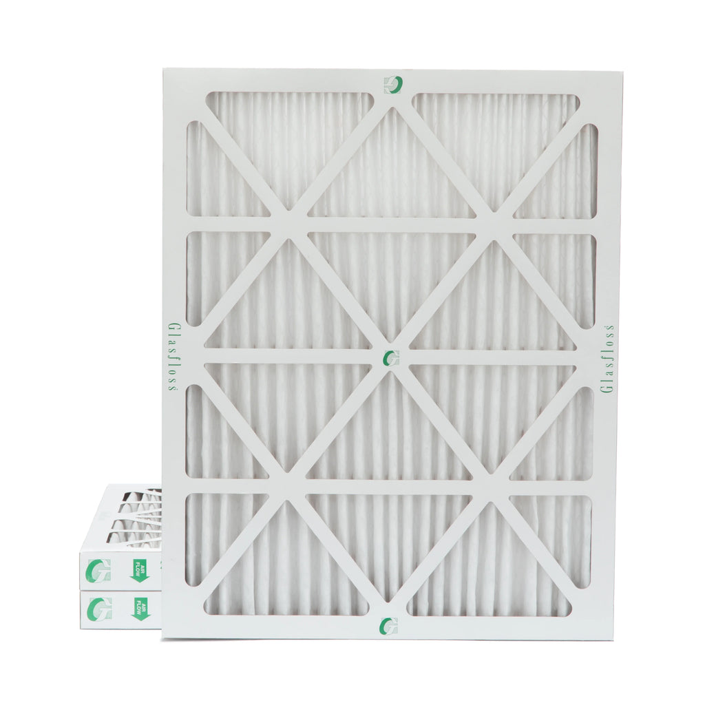 3 Pack of 18x24x2  10 Pleated 2" Inch Air Filters by Glasfloss. Actual Size: 17-1/2 x 23-1/2 x 1-3/4