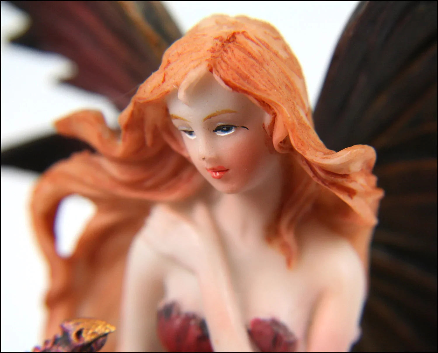5" Fairy with Red Dragon - cast in top-notch resin with a feel like ceramic