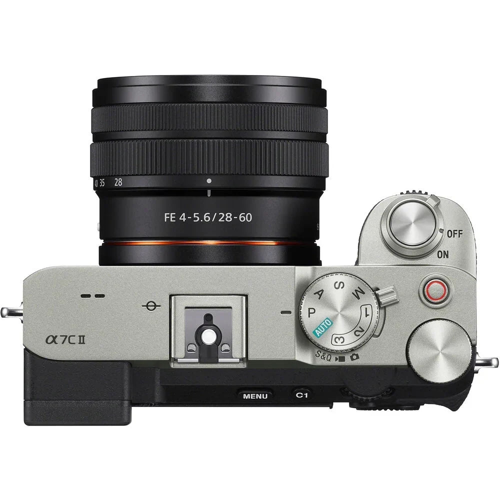 Sony a7C  Full Frame Mirrorless Camera Body with 28-60mm -5.6 Lens Silver -7CM2L/ Bundle with Deco Gear Photography Bag Case + Extra Battery + Charger + Tripod + Software Kit & Accessories