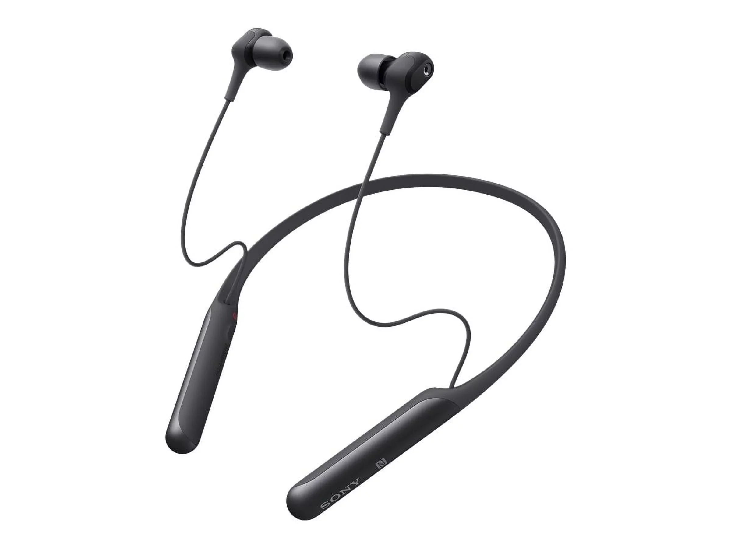 Sony - - Earphones with mic - in-ear - behind-the-neck mount - Bluetooth - wireless -  - active noise canceling - black