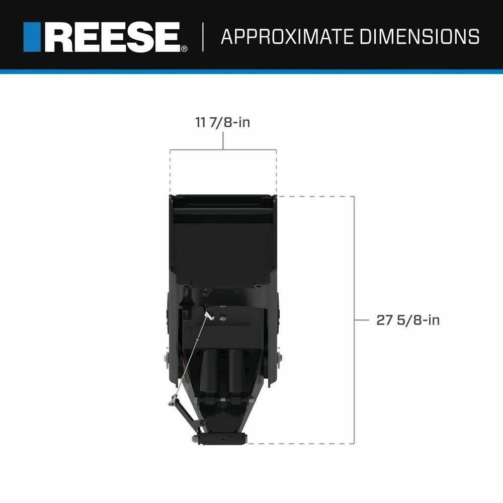 Reese 20k Gen 3 Goose Box 5th Wheel Pin Box, Air Ride 20,000 lbs. Capacity, Fits Lippert (1621, 1716, 0719, Rhino), Fabex  600 Series w/ Chains