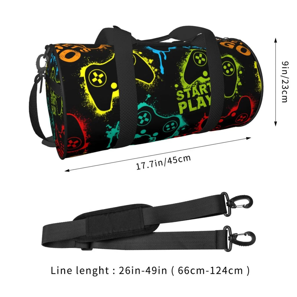 Coaee Play Game Start Large Capacity Travel Luggage Bag Cylinder Gym Bag Waterproof Sports Bag with Pocket and Compartment