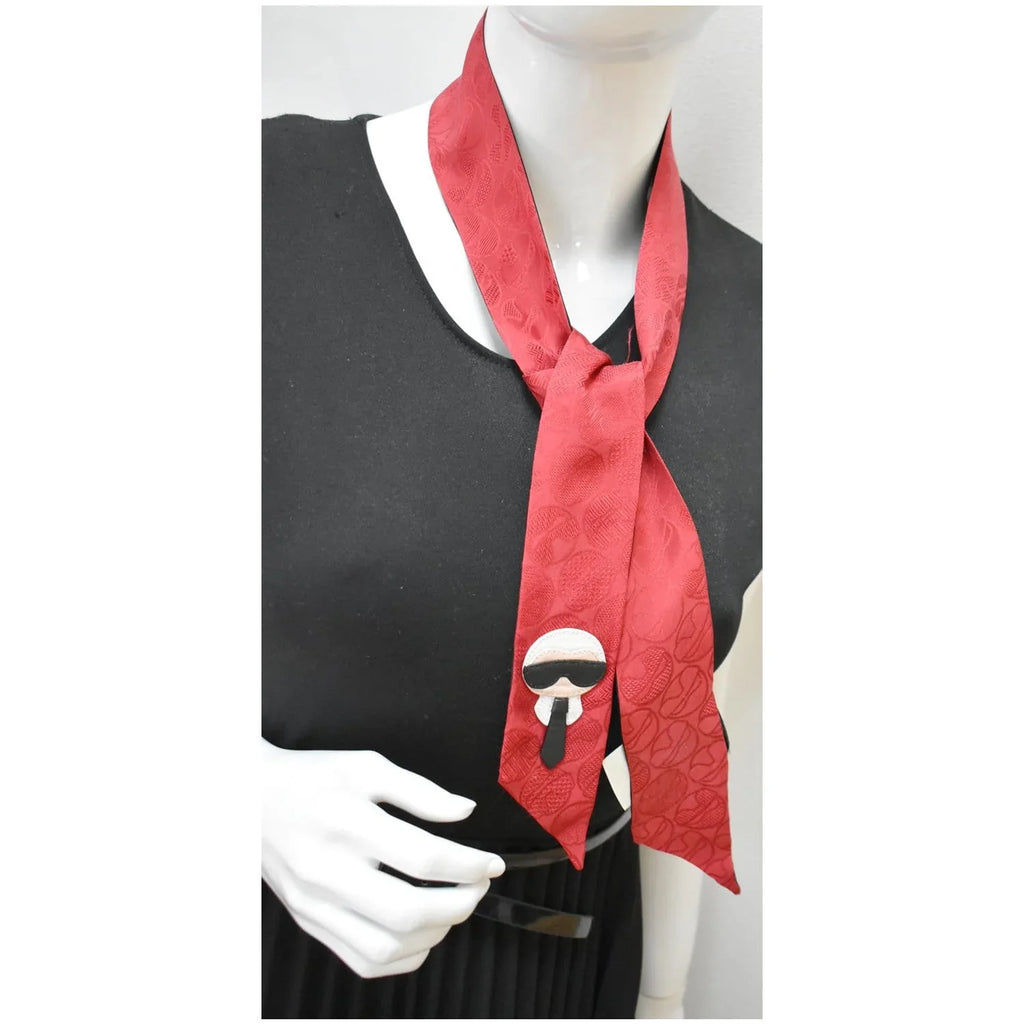 Pre-owned  Karlito Wrappy Silk Scarf Red