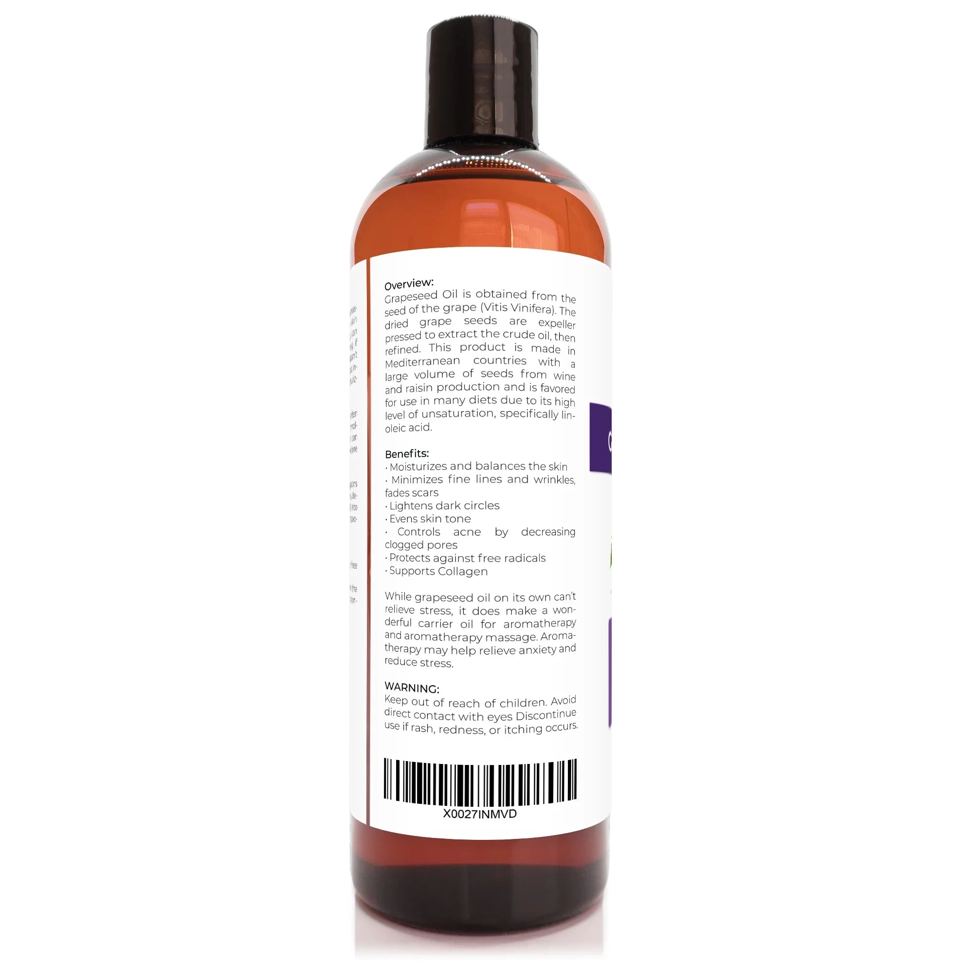 Velona Grapeseed Oil - 24 oz | 100% Pure and Natural Carrier Oil | Refined, Cold pressed | Cooking, Skin, Face, Body, Hair Care