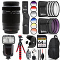 Olympus .Zuiko Digital  75-300mm f/4.8-6.7  Lens+13 Piece Filter & More- 64GB Accessory Kit