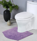 Home Weavers Waterford Collection 100% Cotton Tufted Bath Rug, Extra and Absorbent Bath Rugs, Non-Slip Plush Bath Carpet, Machine Wash Dry, bath rugs for Bathroom Floor, 20" x 20" Contour, Purple Rug