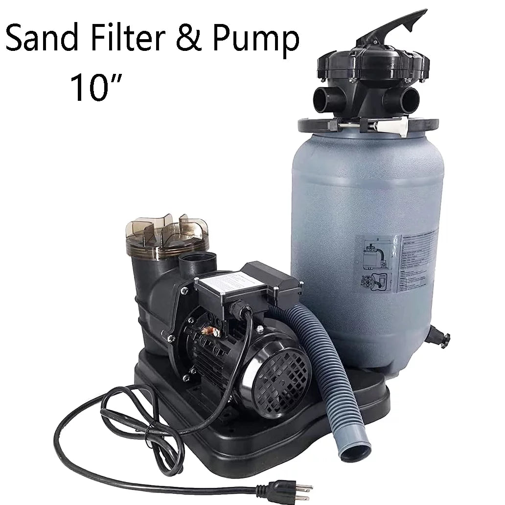iMeshbean 10" Sand Filter Pump For Above Ground Pool 1200GPH 5-Way Valve with Stand Base Pool Sand Filter 9,000GAL