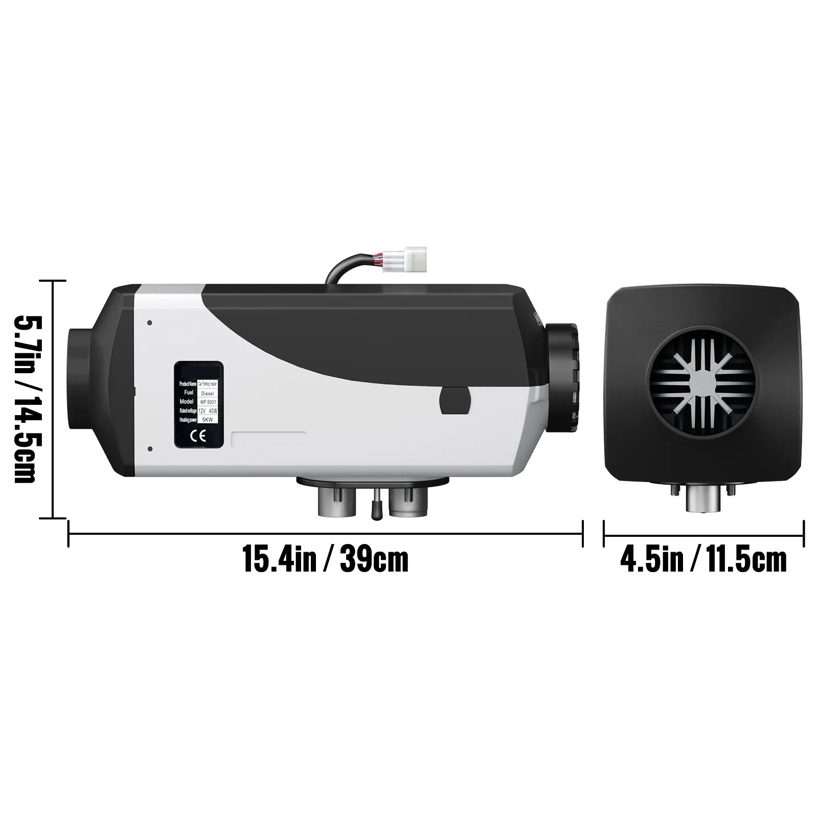 5KW Diesel Air Heater 10L Tank Diesel Heater 12V Diesel Parking Heater Muffler with  Thermostat and Remote Control for  Bus Trailer Motorhomes and Boats