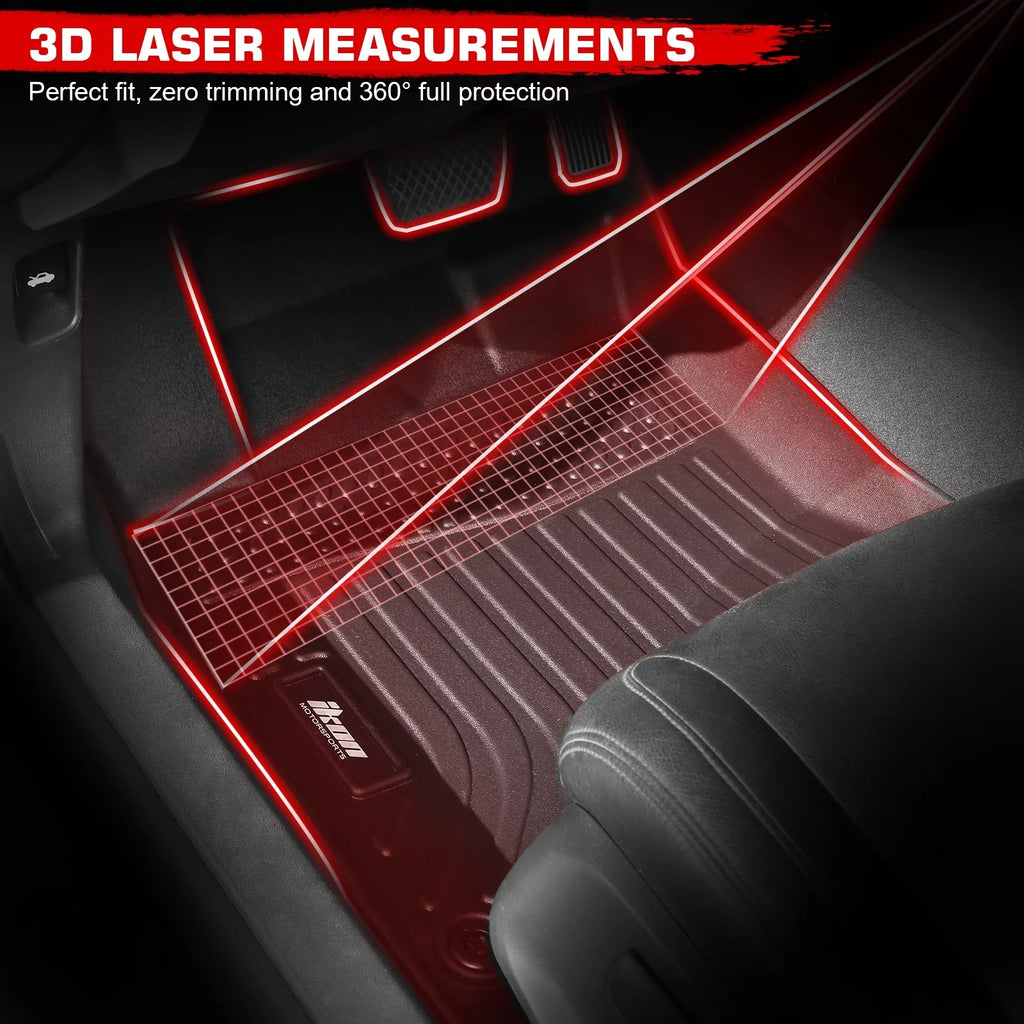 Ikon Motorsports Floor Mats & Trunk Mat Compatible With 2023-2024 Honda -, Black 3D Molded Carpets Liner 1st 2nd Row Front Rear Boot Tray Cover Protection Cargo Pad  All Weather Protector