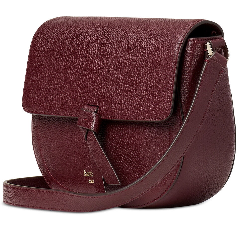 Kate Spade New York Knott Saddle Pebbled Leather Medium crossbody Bag